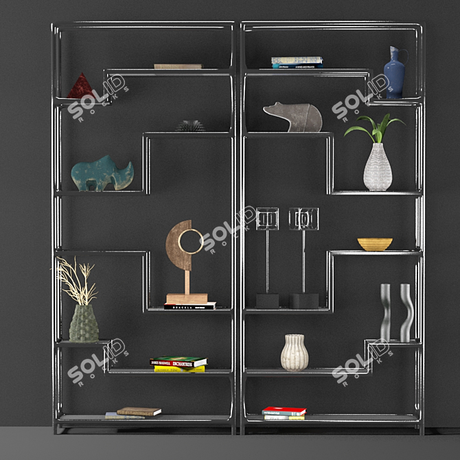 Metallic Elements Shelf Set 3D model image 5