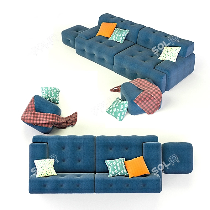 Designer Sofabed: RocheBobois Blogger 3D model image 5