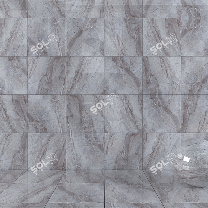 Elegant Anthracite Wall Tiles 3D model image 1