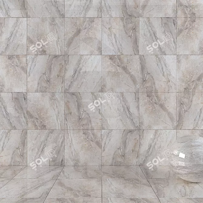 Elegant Helena Beige Wall Tiles 3D model image 1