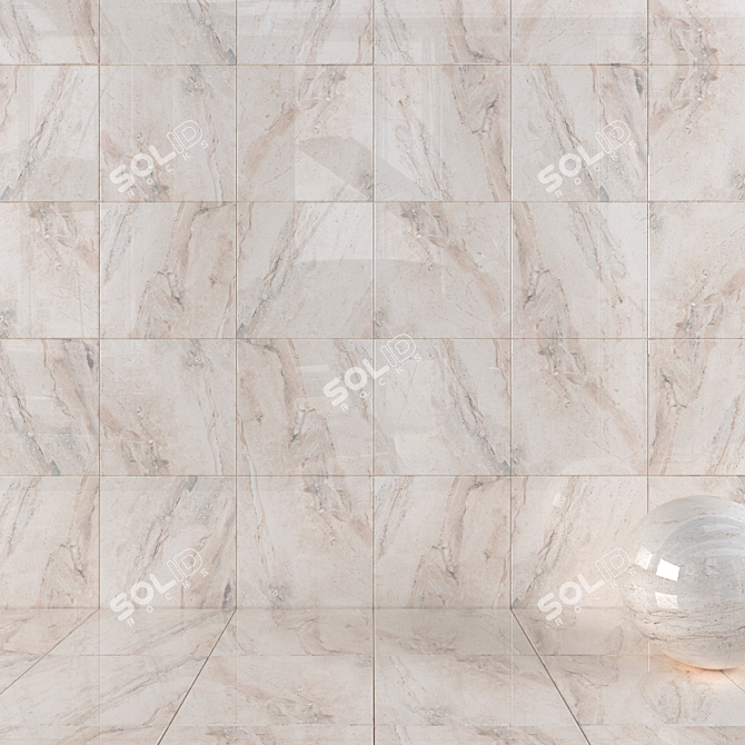 Elegant Helena Cream Wall Tiles 3D model image 1