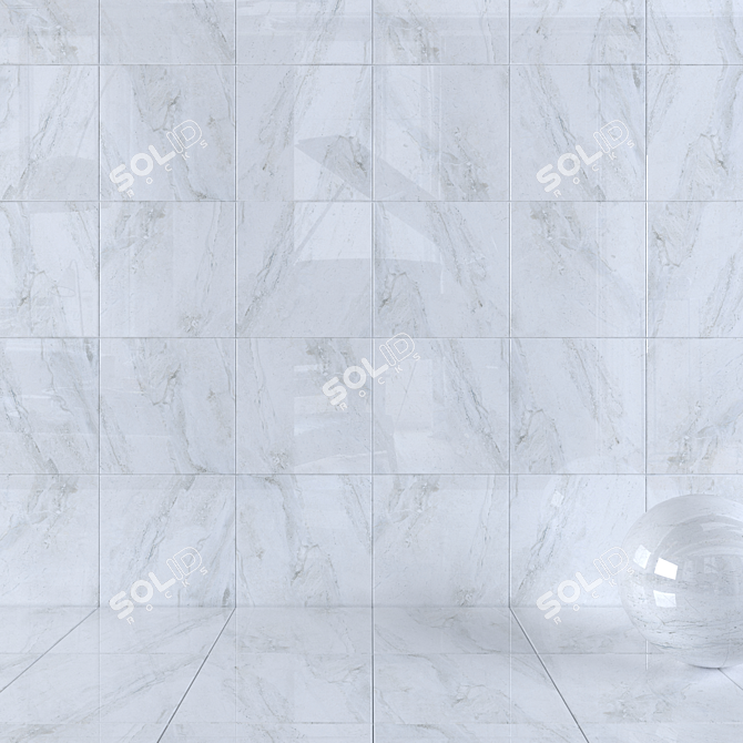 Elegant Gray Helena Wall Tiles 3D model image 1