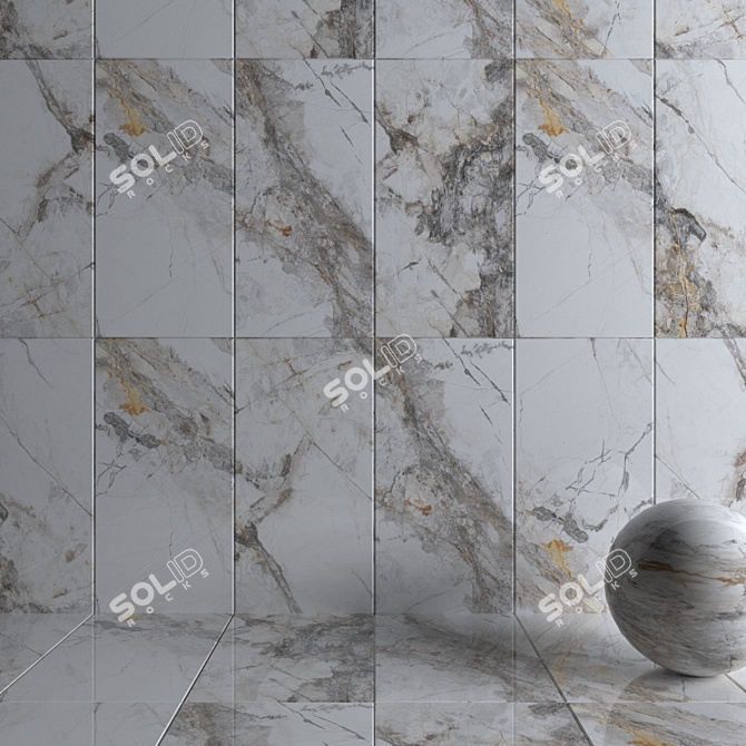 Invisible Marble Grey Wall Tiles 3D model image 3