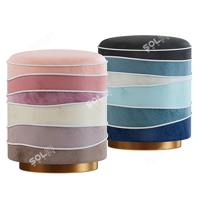 Elegant Charisse Stool: Luxury Seating 3D model image 1