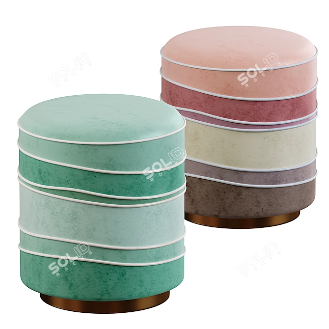 Elegant Charisse Stool: Luxury Seating 3D model image 2