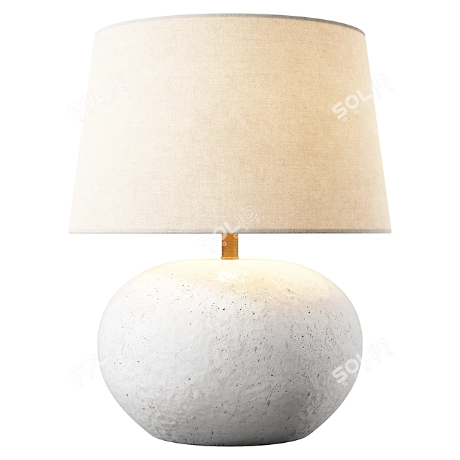 Ceramic Base White Lamp 3D model image 2