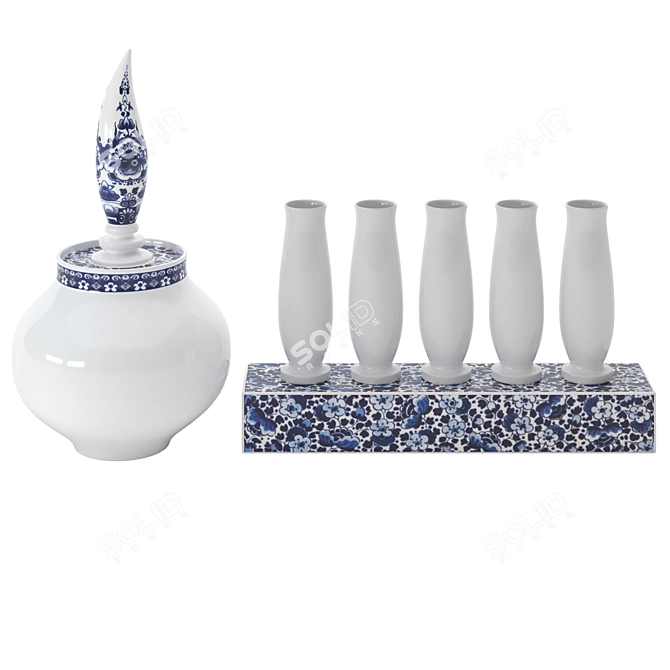 Moooi Delft Blue Vases: Exquisite Ceramic Elegance 3D model image 3