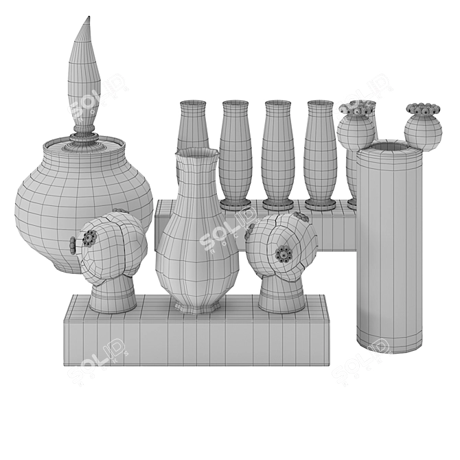 Moooi Delft Blue Vases: Exquisite Ceramic Elegance 3D model image 4