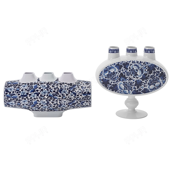 Moooi Delft Blue Vases: Timeless Elegance 3D model image 3