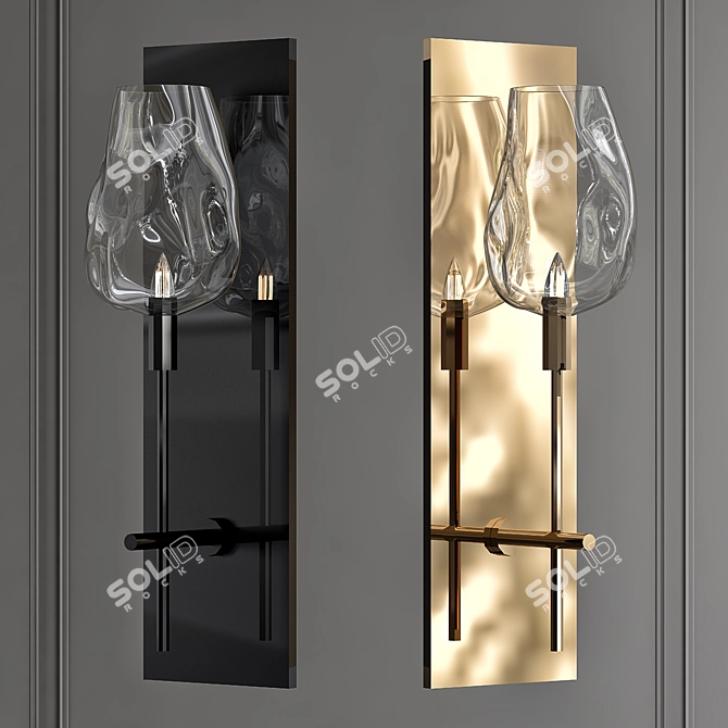 Elegant Glass Globe Wall Sconce 3D model image 1