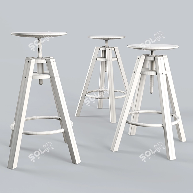 Elegant Dalfred Stool for Modern Spaces 3D model image 2