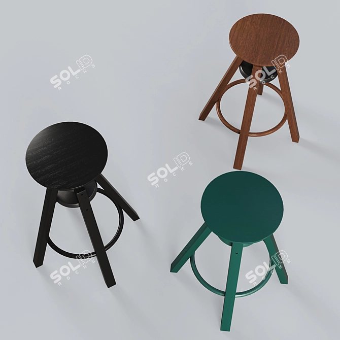 Elegant Dalfred Stool for Modern Spaces 3D model image 3