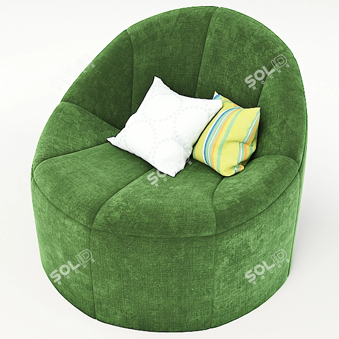 Stylish Single Sofa: Comfort & Elegance 3D model image 2