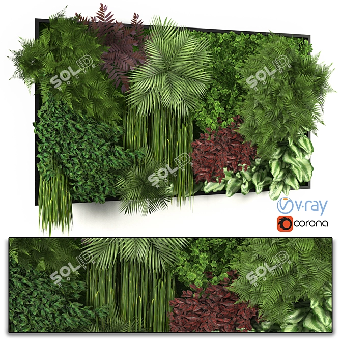 Geometry Spline Vertical Garden 3D model image 1