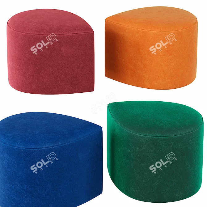 Ginger Bliss Fabric Ottoman 3D model image 2