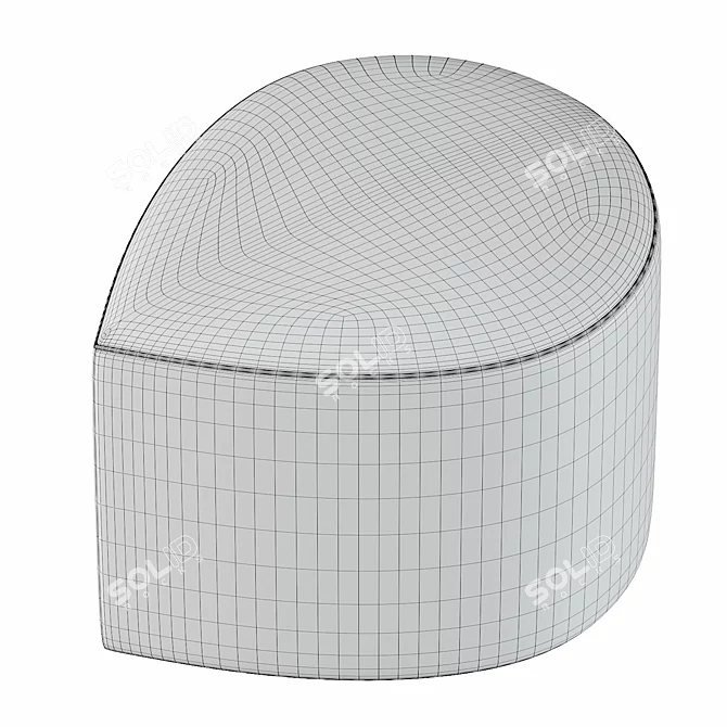 Ginger Bliss Fabric Ottoman 3D model image 5