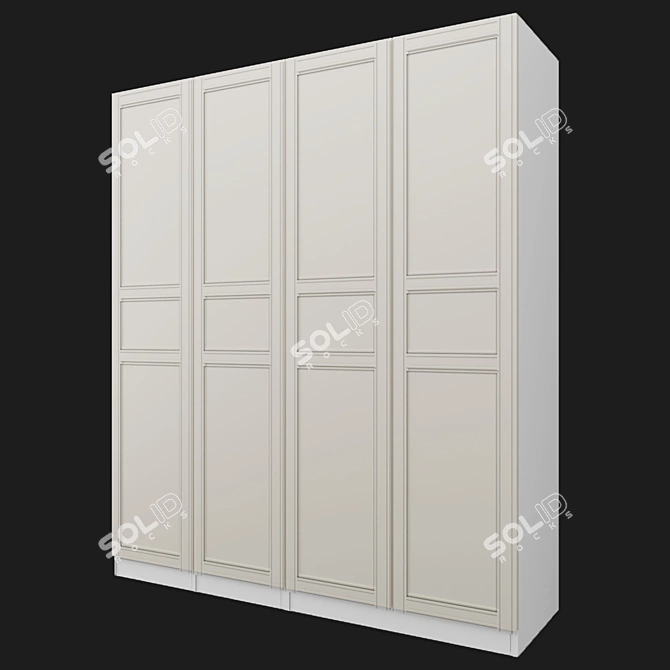 Sleek and Spacious Pax Wardrobe 3D model image 2