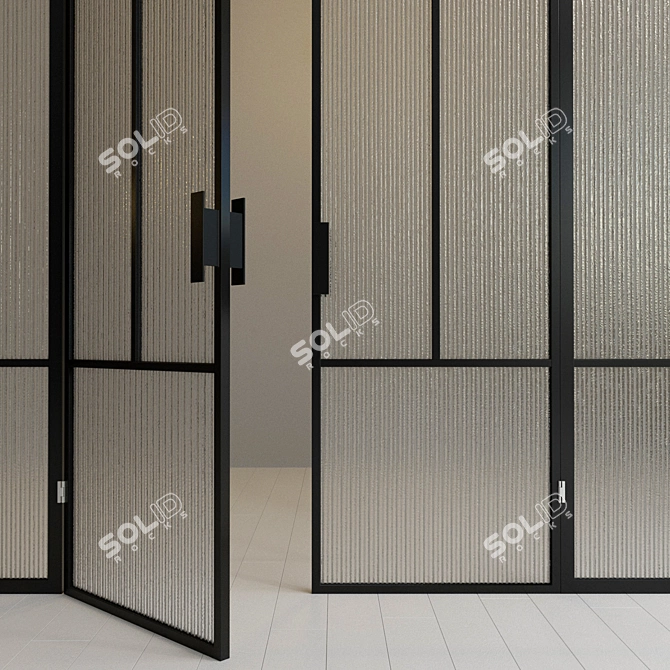 Sleek Glass Partition Door 3D model image 3