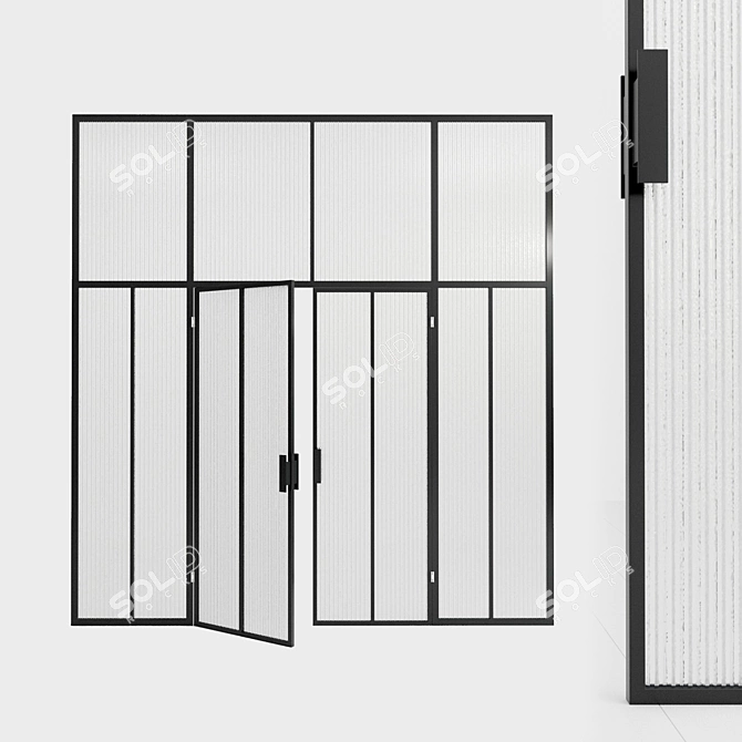 Versatile Glass Partition & Door 3D model image 1
