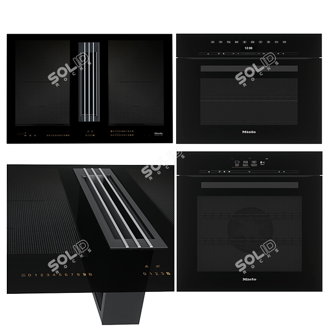 Miele ProSet: Induction Cooktop, Oven & Steam Oven 3D model image 1