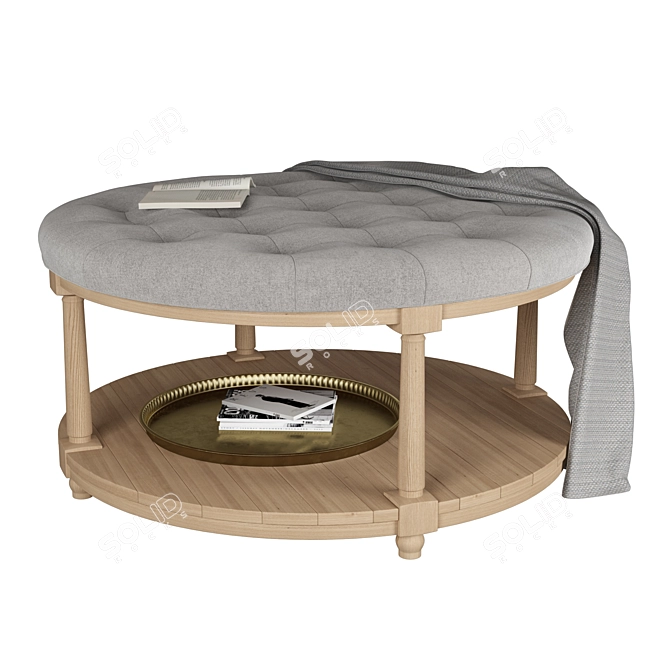 Berlin Round Ottoman: Stylish and Functional 3D model image 1