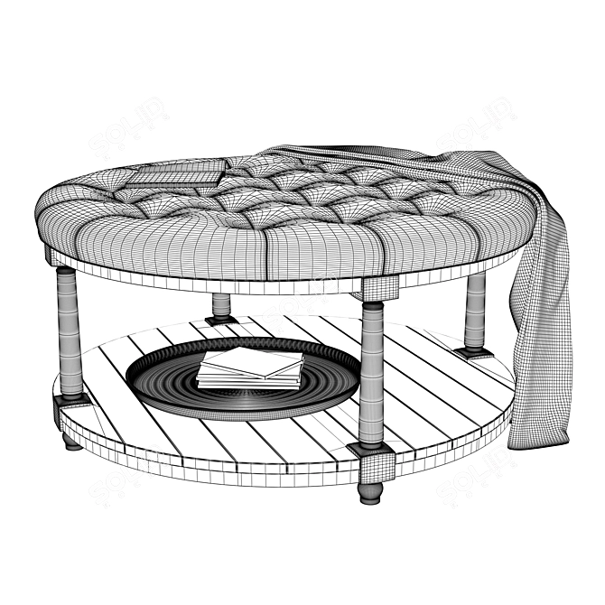 Berlin Round Ottoman: Stylish and Functional 3D model image 3