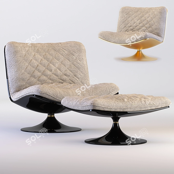 Elegant UV Armchair: PBR, 3DsMax 3D model image 1