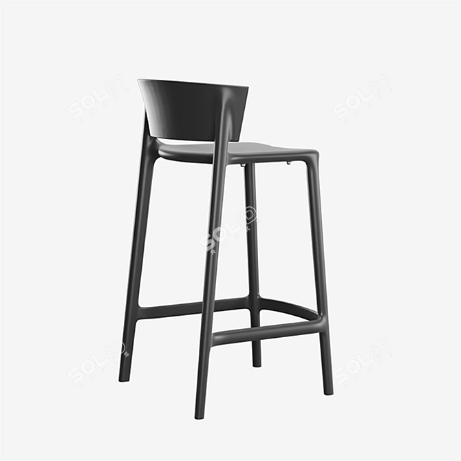 Sleek Africa Bar Stool 3D model image 2