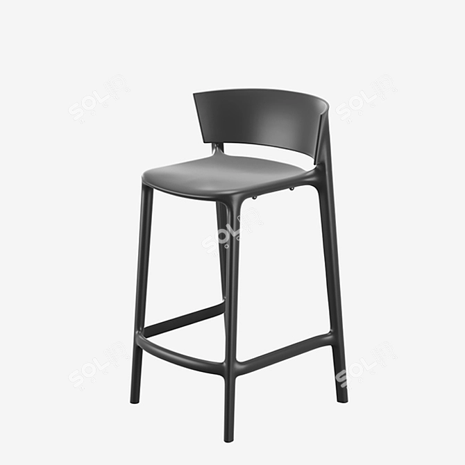 Sleek Africa Bar Stool 3D model image 3