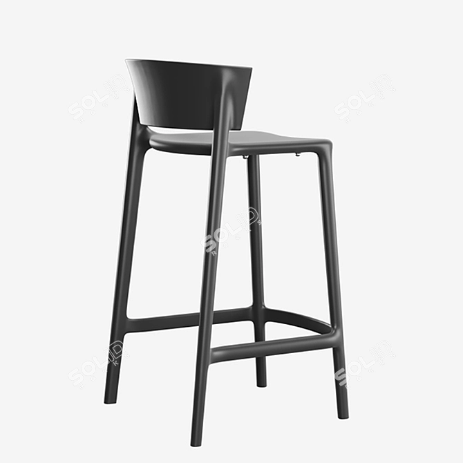 Sleek Africa Bar Stool 3D model image 6