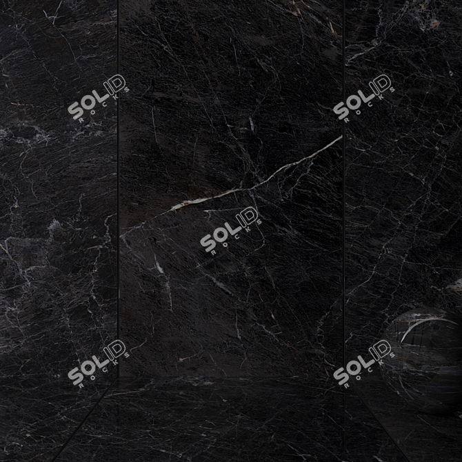 Java Black Wall Tiles - Set of 2 3D model image 2