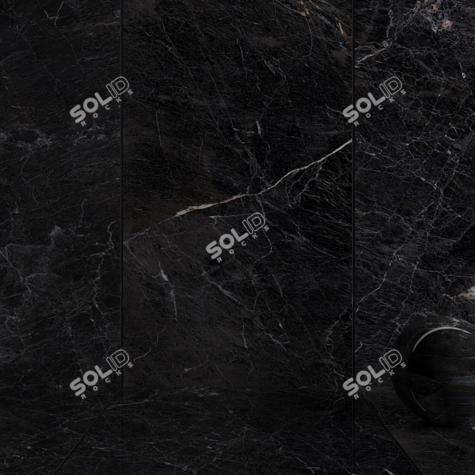 Java Black Wall Tiles - Set of 2 3D model image 3