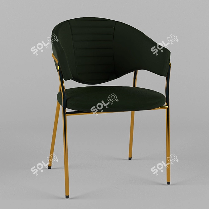 Elegant Velvet Alice Chair 3D model image 1