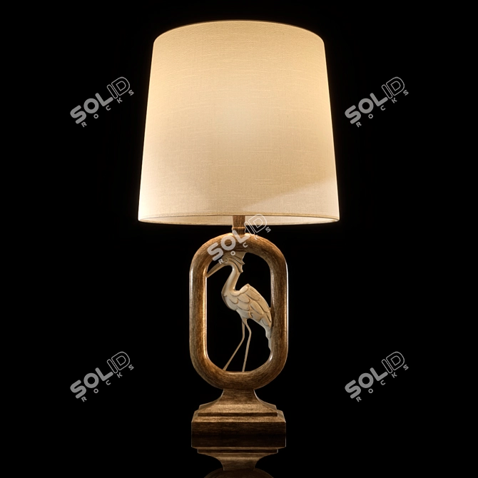 Elegant Crane Table Lamp 3D model image 1