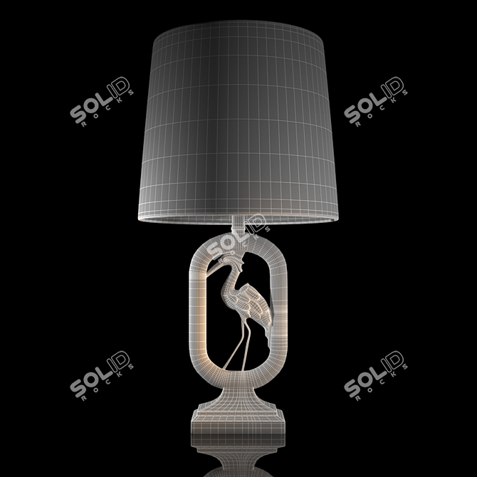 Elegant Crane Table Lamp 3D model image 2