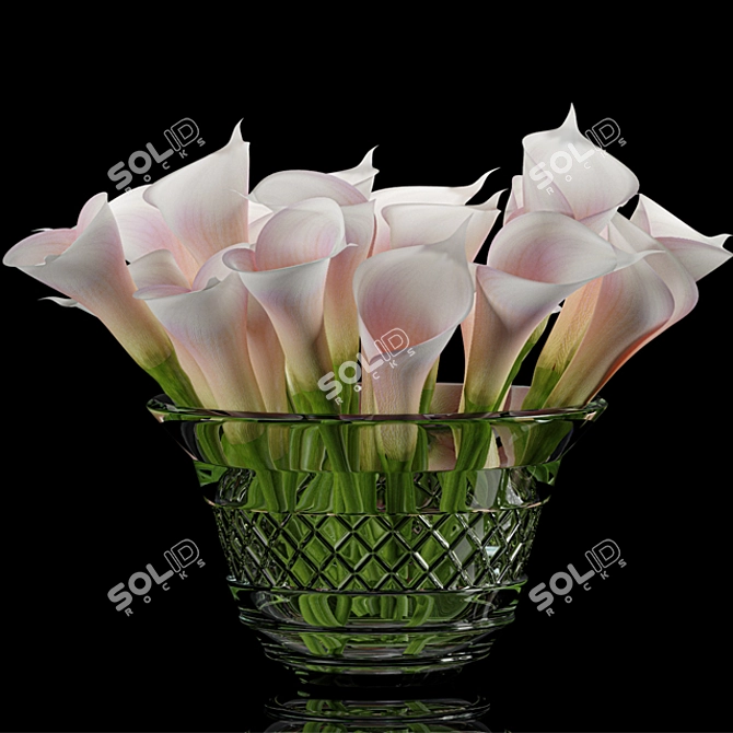 Elegant Calla Lily Decor Set 3D model image 2