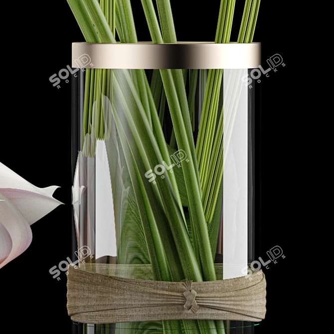 Elegant Calla Lily Decor Set 3D model image 4