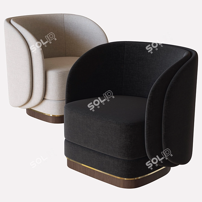 Elegant Ambrose Armchair: Laskasas Dream 3D model image 2