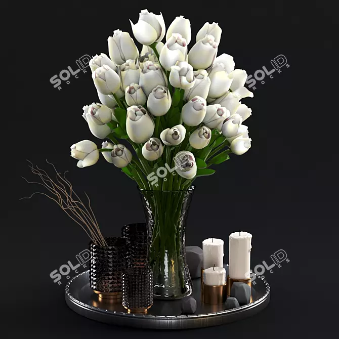 Elegant Home Decor Set 3D model image 1