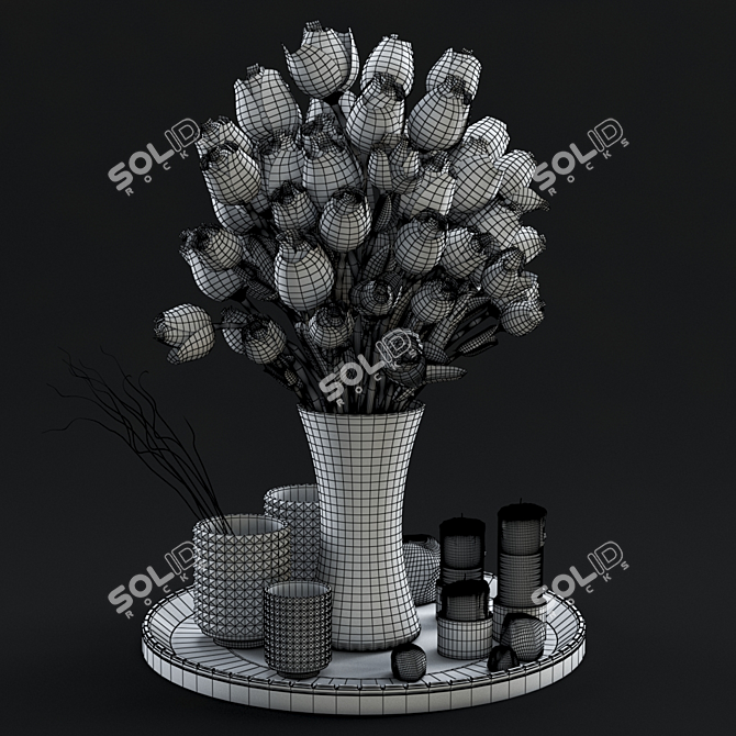 Elegant Home Decor Set 3D model image 2