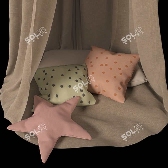 Cozy Cotton Reading Nook 3D model image 3