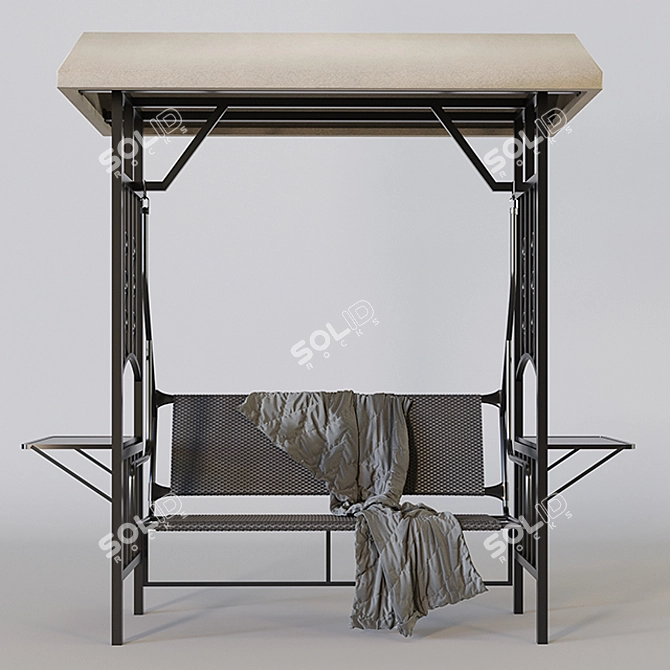 Outdoor Poly Swing Chair - Comfort and Style 3D model image 2