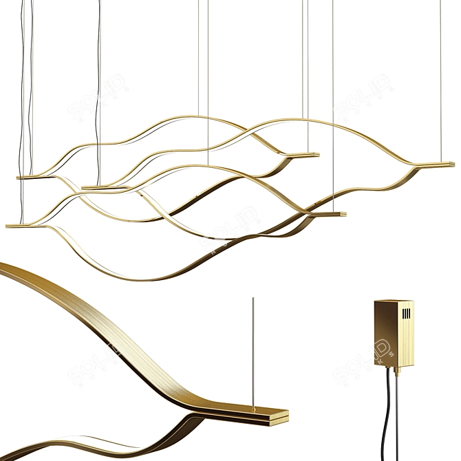 Sleek Trudy Pendant Lights 3D model image 3