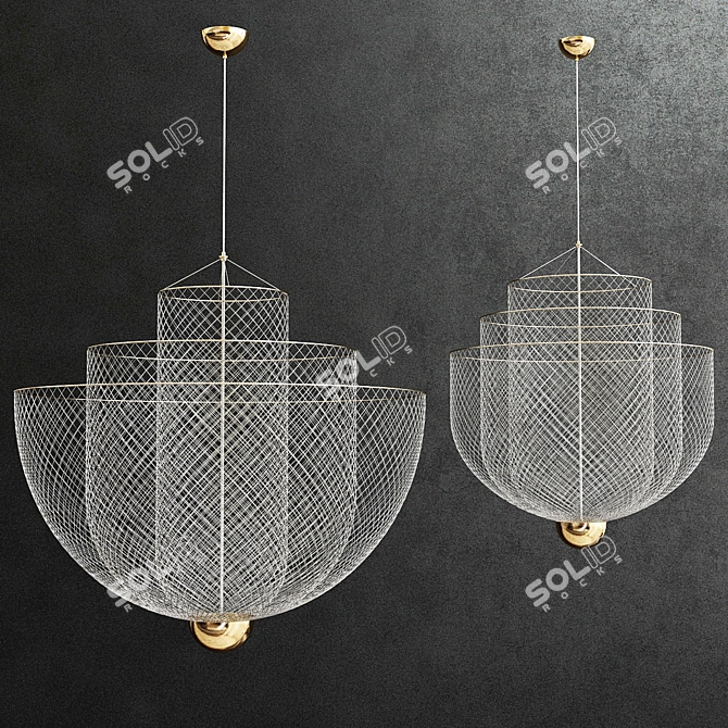 Elegant Meshmatics Chandelier Duo 3D model image 1