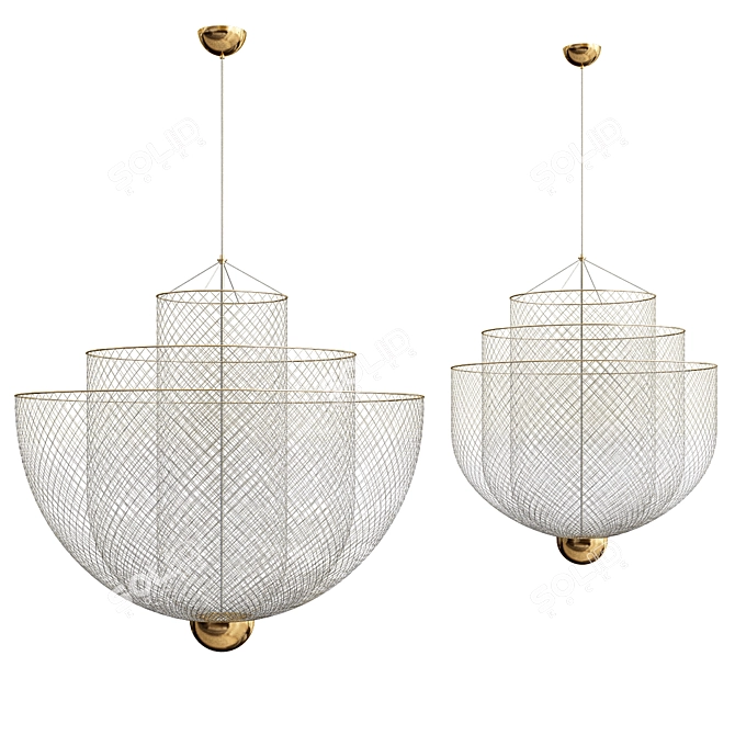 Elegant Meshmatics Chandelier Duo 3D model image 2