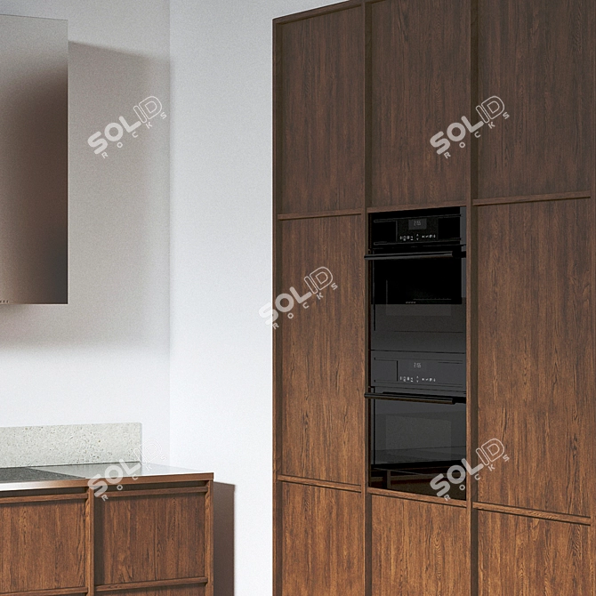 Modern Nordic Kitchen Cabinet: Export Obj, High-Quality Textures & Models 3D model image 3