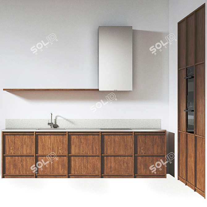 Modern Nordic Kitchen Cabinet: Export Obj, High-Quality Textures & Models 3D model image 6