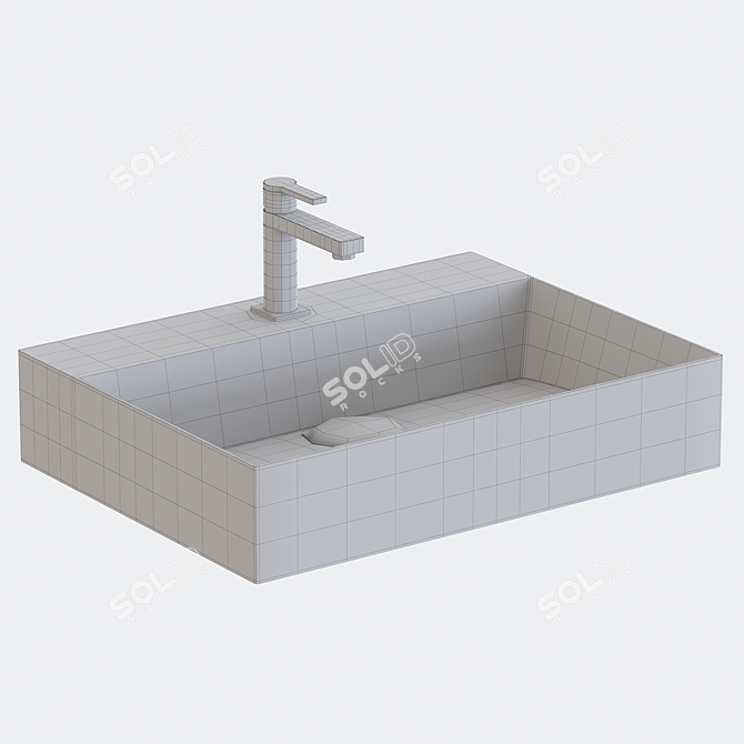 Elegant Azzurra Noken Urban Sink & Faucet 3D model image 3