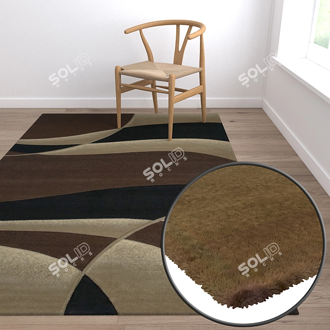 Luxury Carpet Set: 3 High-Quality Textured Options 3D model image 5