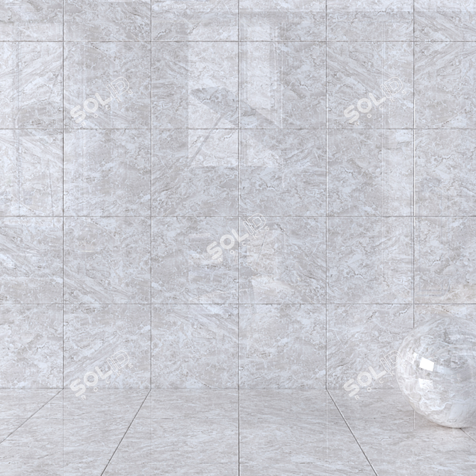 Jupiter Light Flora Wall Tiles: Stunning HD Textures! 3D model image 1